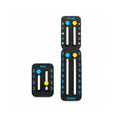 Racket score keeper with points, games and sets sliders in blue and yellow